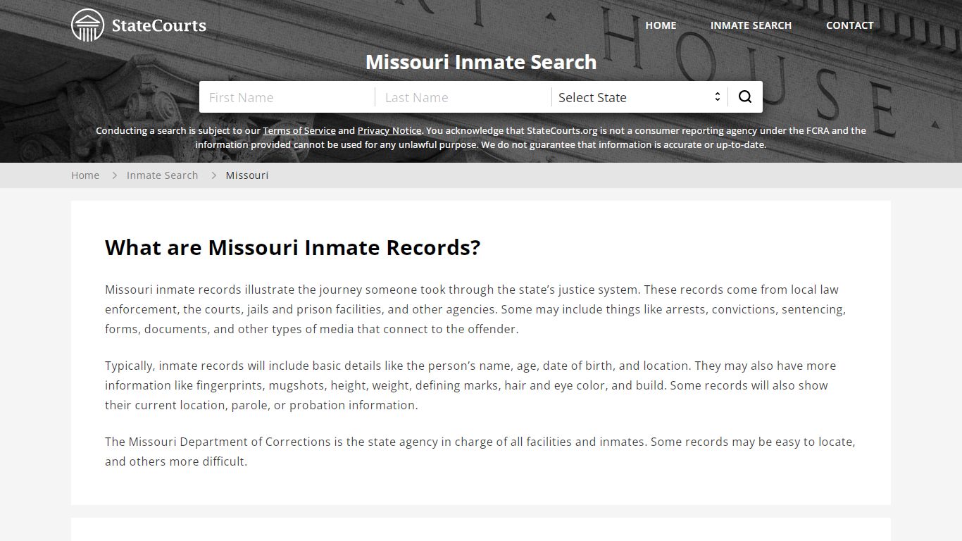 Missouri Inmate Search, Prison and Jail Information ...