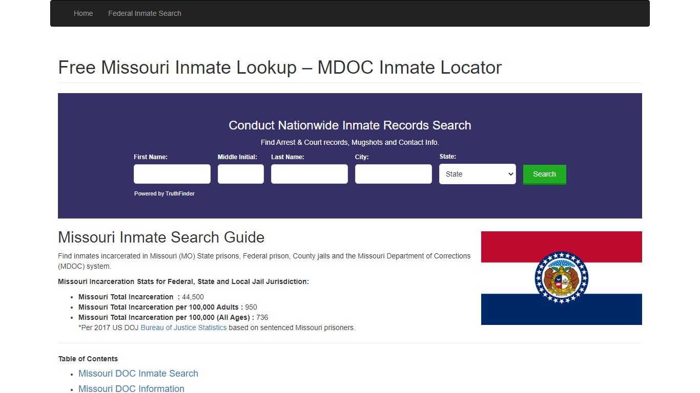 Missouri Inmate Search - MO Department of Corrections ...