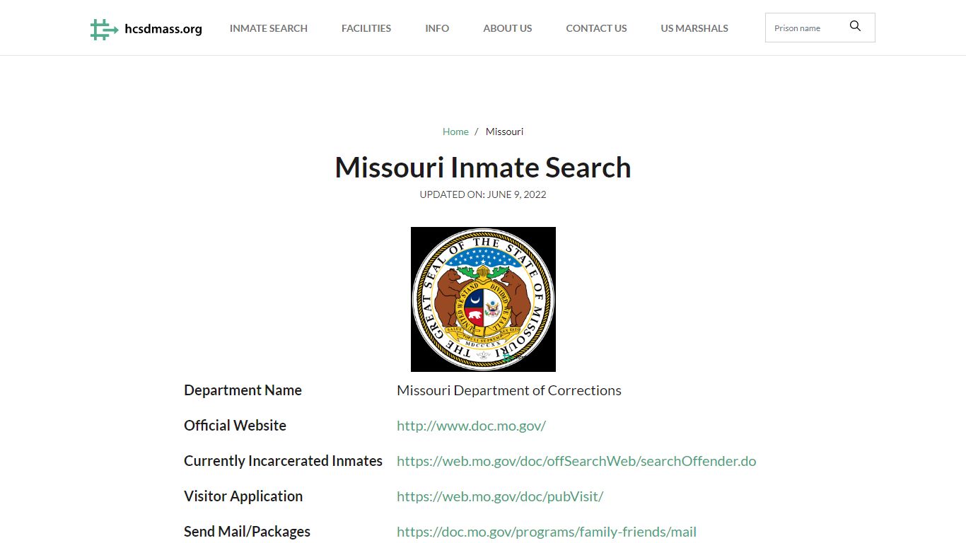 Missouri Inmate Search – Missouri Department of ...
